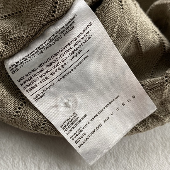 Suitsupply Cotton Silk Semi Sheer Lace Knit Short Sleeve Button Up Polo Cardigan - Picture 14 of 14